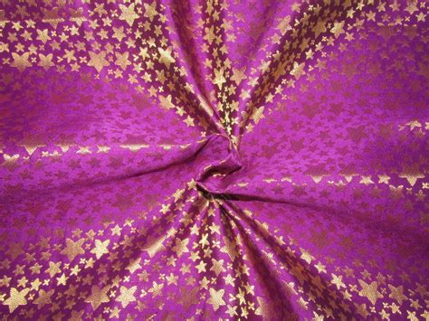 aubergine gold metallic slub woven fabric|Brocade Fabric Aubergine x Metallic Gold Color 44''Wide .